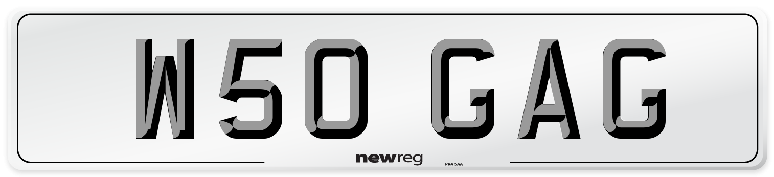 W50 GAG Number Plate from New Reg